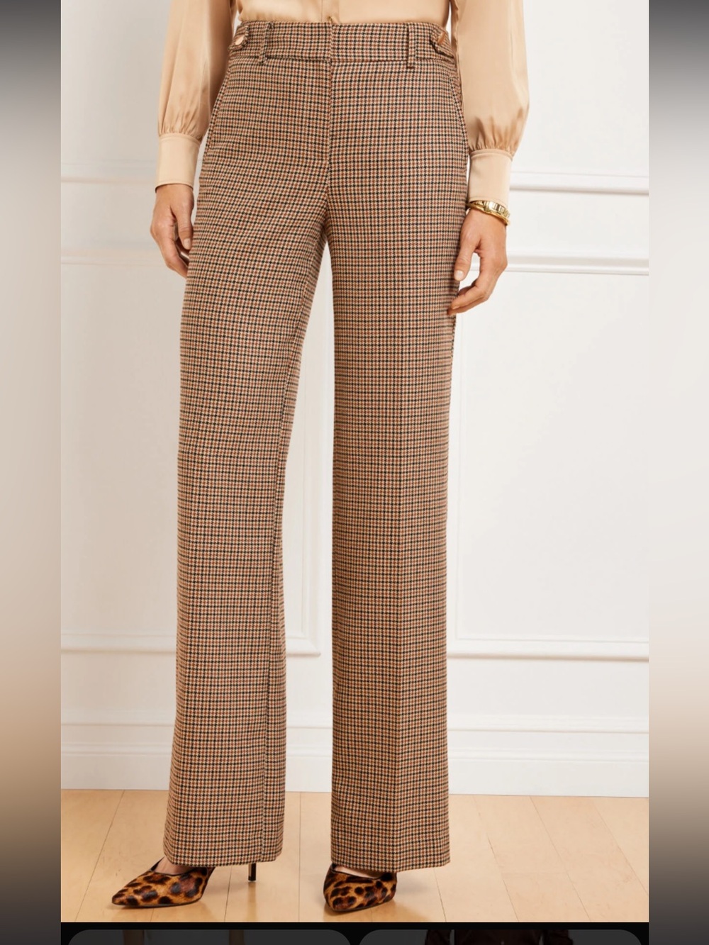 Talbots Greenwich Plaid Wide Leg High Waist Trouser Pants Women’s Size 2